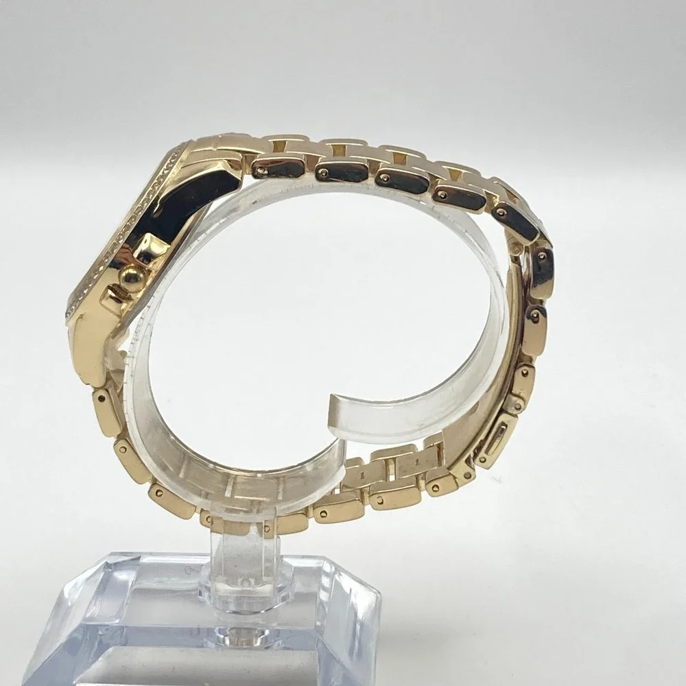 Valletta Women's Watch 35mm Leopard Print Gold Tone Crystals New Battery 7.5